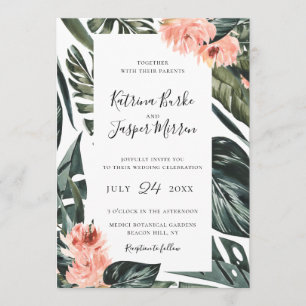 Invitation Mariage de cadrage de Coral Tropics moderne