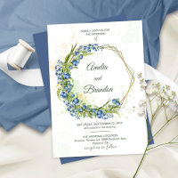 Mariage de cadre de Fleur sauvage de bleuets Faux
