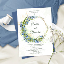 Mariage de cadre de Fleur sauvage de bleuets Faux 