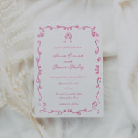 Mariage de cadre de gribouillage rose lunette