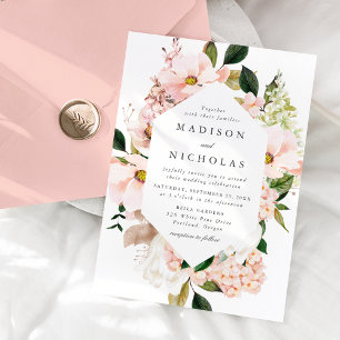 Invitation Mariage de cadre floral à ressort
