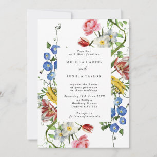 Invitation Mariage de cadre floral à vie morte botanique gras