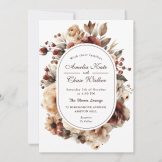 Invitation Mariage de cadre floral bohème moderne