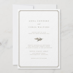 Invitation Mariage de cadre Gold Leaf classique