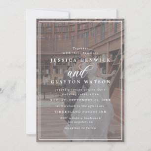Invitation Mariage de cadre photo noir et blanc moderne
