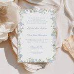 Invitation Mariage de cadre romantique bleu doux<br><div class="desc">Présentant notre élégante invitation de mariage, agrémentée d'un cadre floral bleu et doux et de calligraphie classique! Si vous recherchez une faire-part de mariage qui respire le raffinement, le luxe et le style, c'est l'invitation parfaite pour vous. L'invitation présente un design botanique doux bleu, blanc et vert complexe avec des...</div>