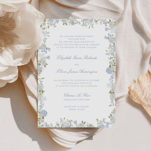 Invitation Mariage de cadre romantique bleu doux