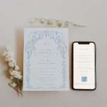 Invitation Mariage de cadre victorien bleu clair<br><div class="desc">Elégant Cadre Bleu Clair Inspiré Victorien,  faire-part de mariage. Caractéristiques modèles,  typographie tendance avec détails modèle sur le dos.</div>