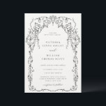 Invitation Mariage de cadre victorien noir<br><div class="desc">Elégant Cadre Victorien Noir Inspiré,  faire-part de mariage. Caractéristiques modèles,  typographie tendance avec détails modèle sur le dos.</div>