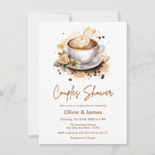 Invitation Mariage de café floral Photo des couples douche de