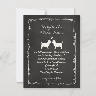 Invitation Mariage de Cairn Terrier Silhouettes