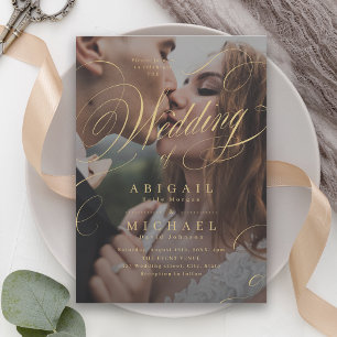 Invitation Mariage de calligraphie classique or
