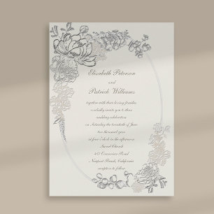 Invitation Mariage de calligraphie des cadres Ov de Faux Embo