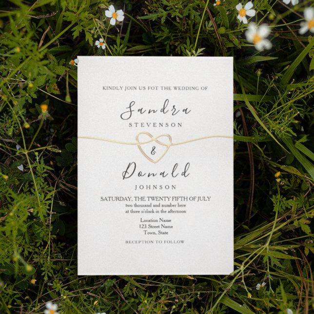 Invitation Mariage de calligraphie d'or romantique (Créateur téléchargé)