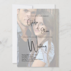 Invitation Mariage de calligraphie minimaliste de photo dénat