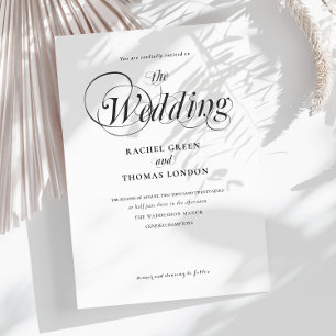 Invitation Mariage de calligraphie minimaliste noir et blanc