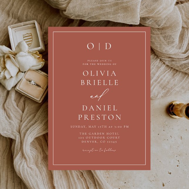 Invitation Mariage de calligraphie moderne minimaliste en ter (Créateur téléchargé)