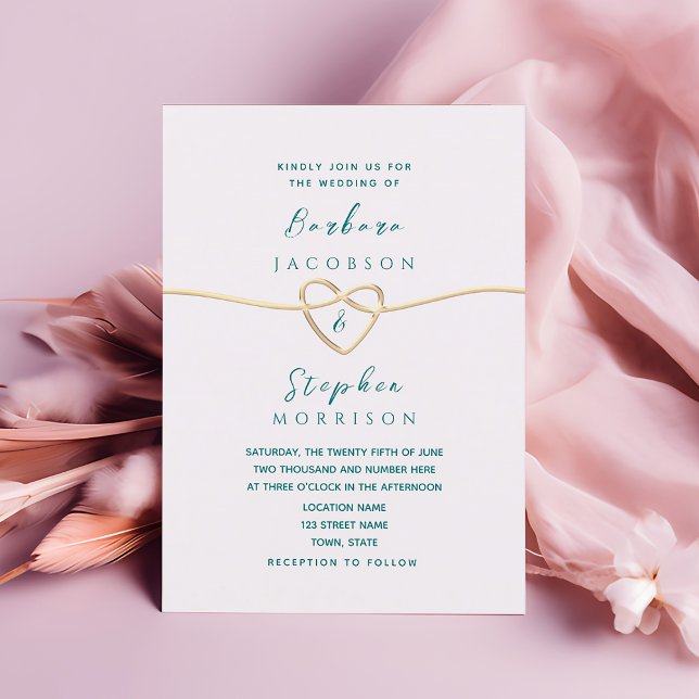 Invitation Mariage de calligraphie moderne sarcelle (Créateur téléchargé)