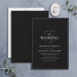 Invitation Mariage de calligraphie noir et blanc moderne<br><div class="desc">Branché, élégant et moderne, ce design simple et minimaliste de mariage de typographie noir et blanc présente "Le Mariage de" dans la calligraphie moderne et le texte Serif comme principale caractéristique de design, et est basé sur notre invitation de douche nuptiale à succès. Le dos de la carte est d'une...</div>