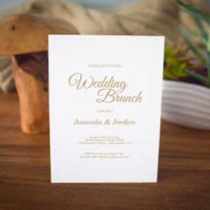Invitation Mariage de calligraphie or simple Brunch