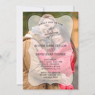Invitation Mariage de calligraphie photo moderne