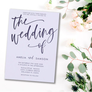Invitation Mariage de calligraphie simple Lilac et violet