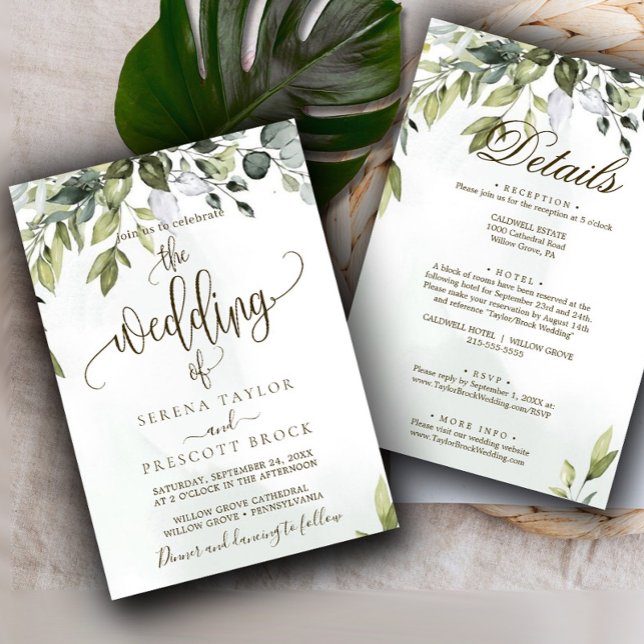 Invitation Mariage de calligraphie végétale (Créateur téléchargé)