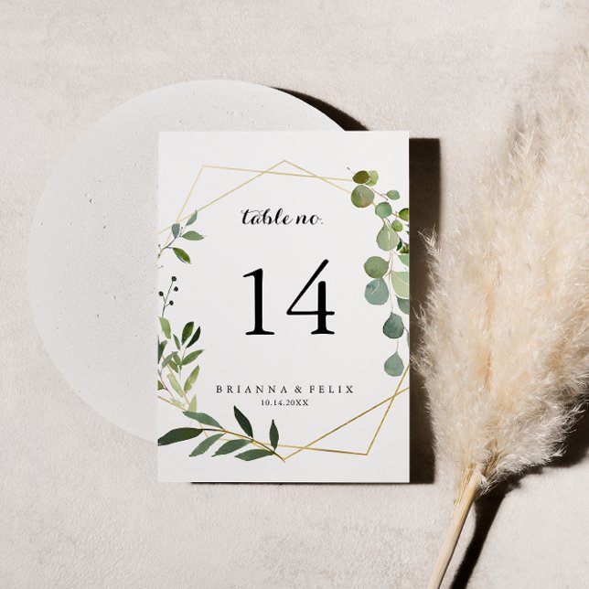 Invitation Mariage de calligraphie verte tropicale de l'or gé (Créateur téléchargé)