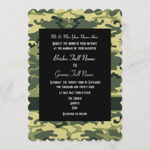 Invitation mariage de camo de l'armée