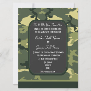 Invitation mariage de camouflage militaire vert