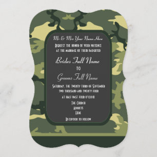 Invitation Mariage de camouflage militaire vert