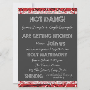 Invitation Mariage de campagne au tableau noir avec bandana r