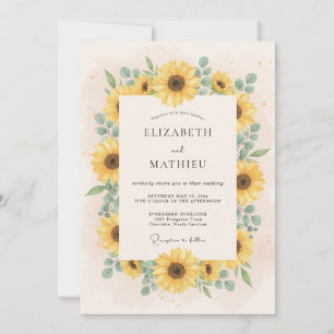 Invitation Mariage de campagne ensoleillé jaune