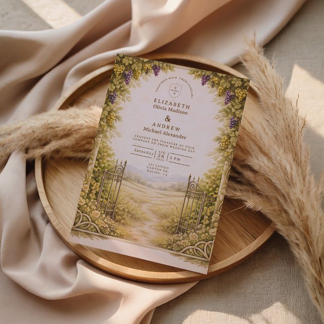 Invitation Mariage de campagne rustique au vignoble (Créateur téléchargé)