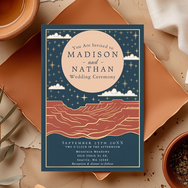 Invitation Mariage de canyon moderne Desert Moon (Créateur téléchargé)