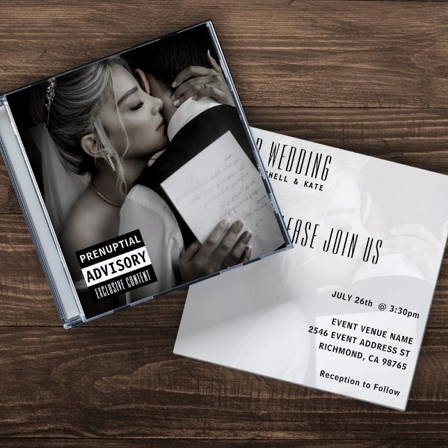 Invitation Mariage de capot Coque CD de musique (Music CD Case Album Cover Wedding Invitation
)