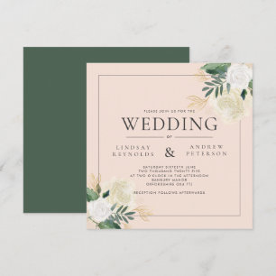 Invitation Mariage de Carré de Parties scintillant romantique