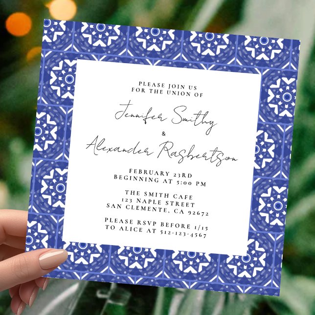 Invitation Mariage de carreaux espagnols (Créateur téléchargé)