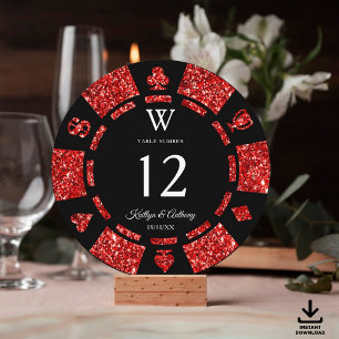 Invitation Mariage de casino de jeton de poker de monogramme