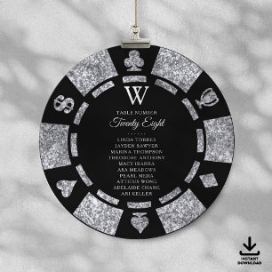 Invitation Mariage de casino de jeton de poker de monogramme