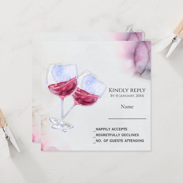 Invitation Mariage de cave à vin  (Devant/Arrière en situation)