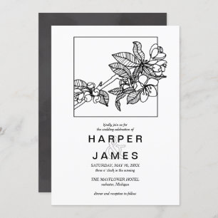 Invitation mariage de cerisiers de printemps moderne