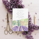 Invitation Mariage de champs Lavande aquarelle<br><div class="desc">Une belle aquarelle peinte de champs de lavande crée une atmosphère romantique à ce faire-part de mariage. Avec des appareillages chic de police pour augmenter le facteur d'élégance. Suite de mariage complète correspondante disponible.</div>