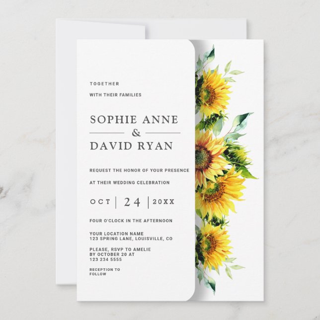 Invitation Mariage de Charming Watercolor (Devant)