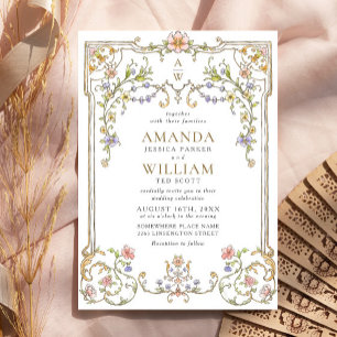Invitation Mariage de charpente florale de Grace Orné Victori