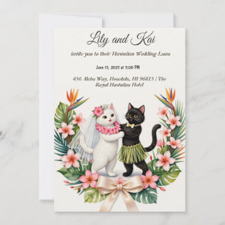 Invitation Mariage de chat hawaïen DIY