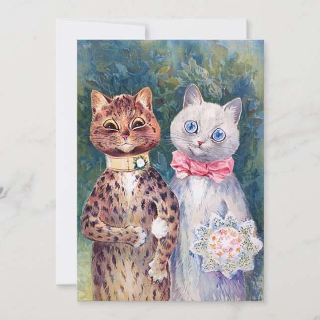Invitation Mariage de chat, Mariage, Mariée, Louis Wain (Devant)