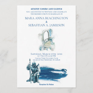 Invitation *~* Mariage de Chevalier dans l'escalier d'un chât