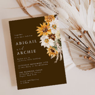 Invitation Mariage de chocolat et de soleil de Bohême