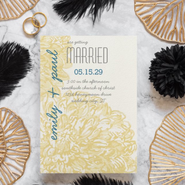 Invitation Mariage de chrysanthumum jaune (Créateur téléchargé)